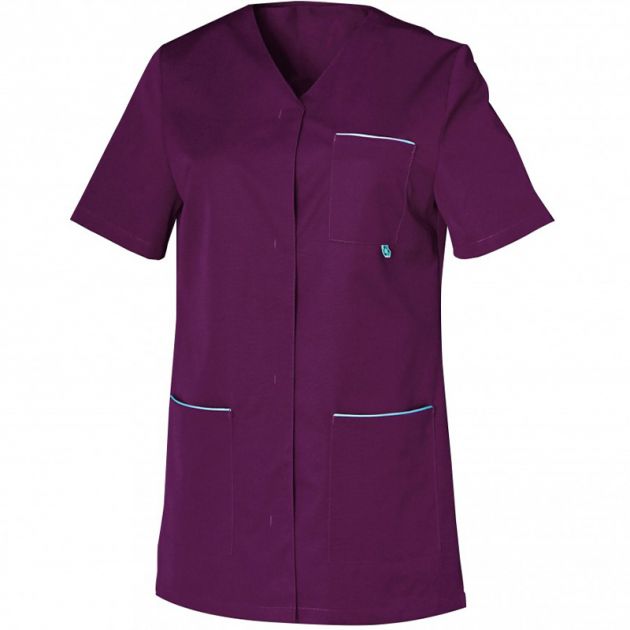 Tunique en polyesther recyclé et coton manches courtes violet