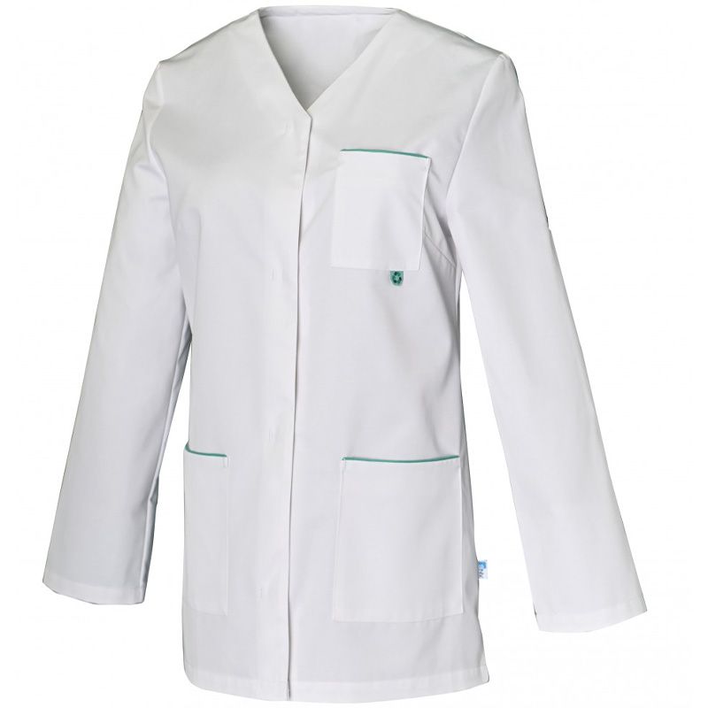 Tunique en polyesther recyclé et coton manches réglables blanc face