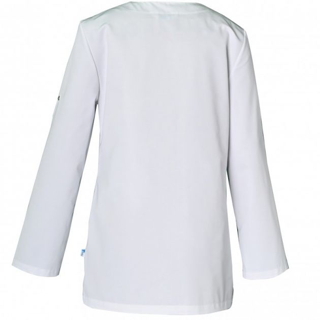 Tunique en polyesther recyclé et coton manches réglables blanc dos