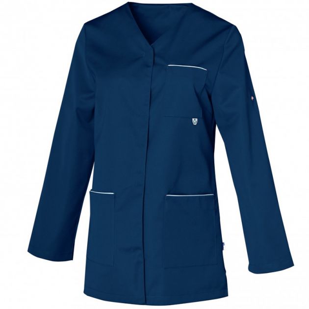 Tunique en polyesther recyclé et coton manches réglables bleu