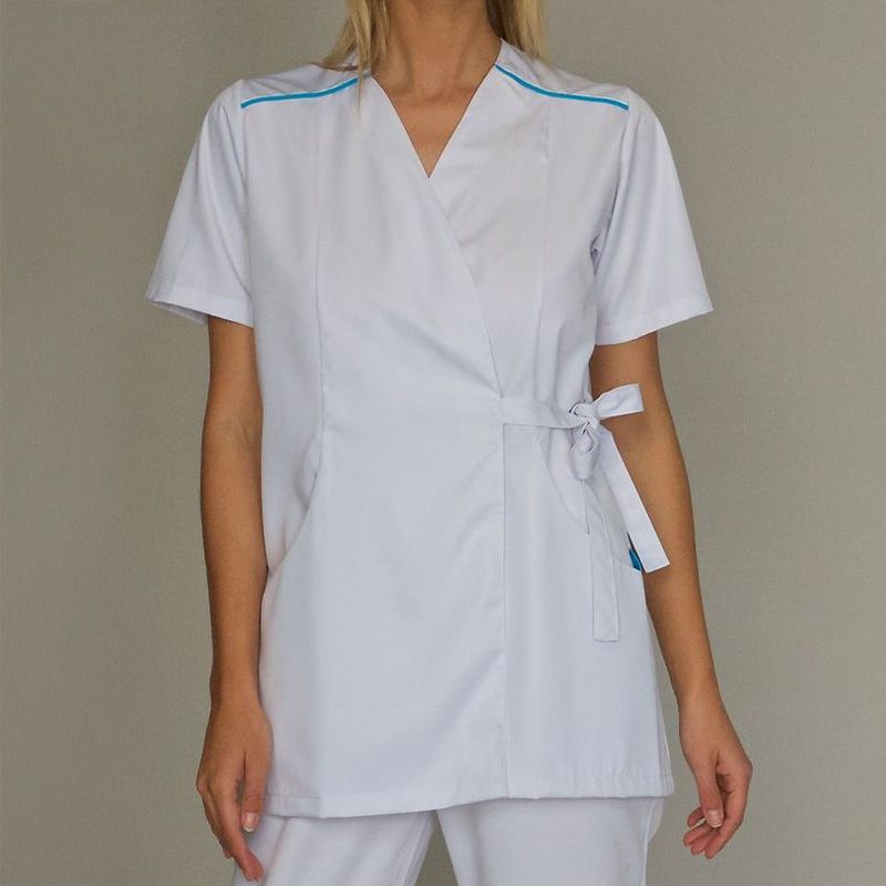 Tunique en matières recyclées blanc porté