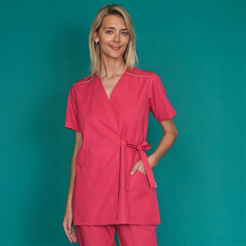 Tunique en matières recyclées rose face