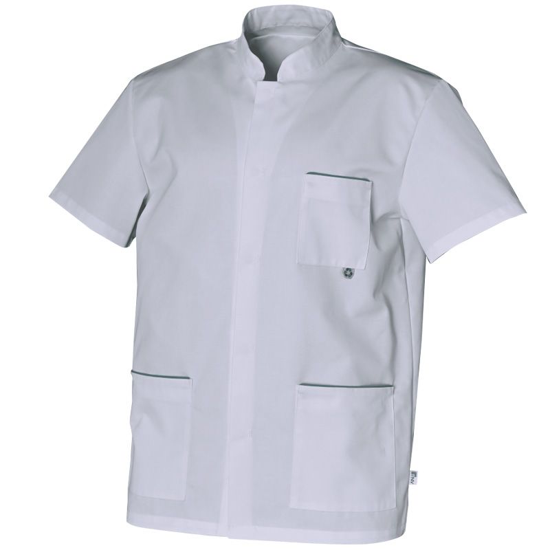 Tunique homme polyesther recyclé et coton blanc face