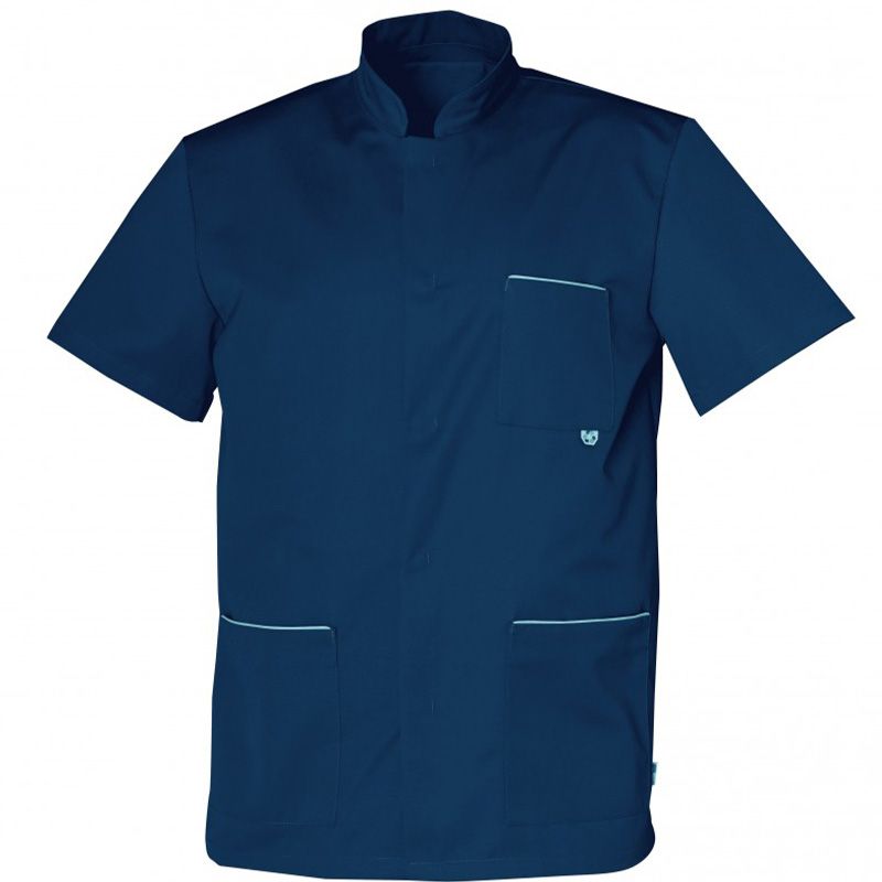 Tunique homme polyesther recyclé et coton bleu