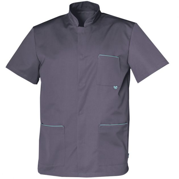 Tunique homme polyesther recyclé et coton gris face