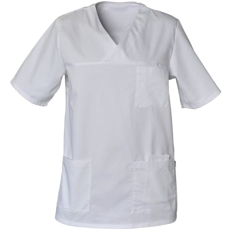 Tunique homme manches courtes blanc face