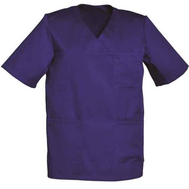 Tunique homme manches courtes bleu marine face