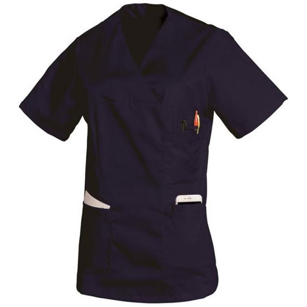 Tunique femme manches courtes bleu marine