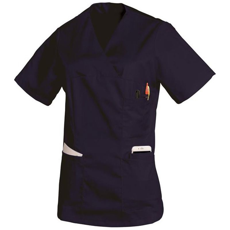 Tunique femme manches courtes bleu marine