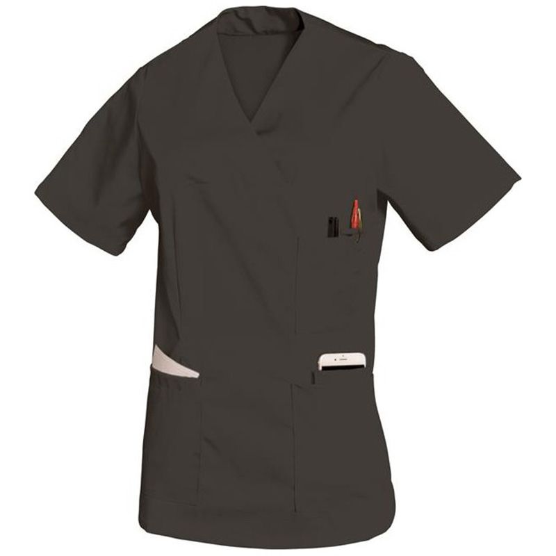 Tunique femme manches courtes gris face