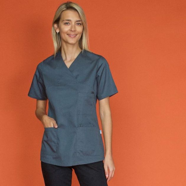 Tunique femme manches courtes gris porté