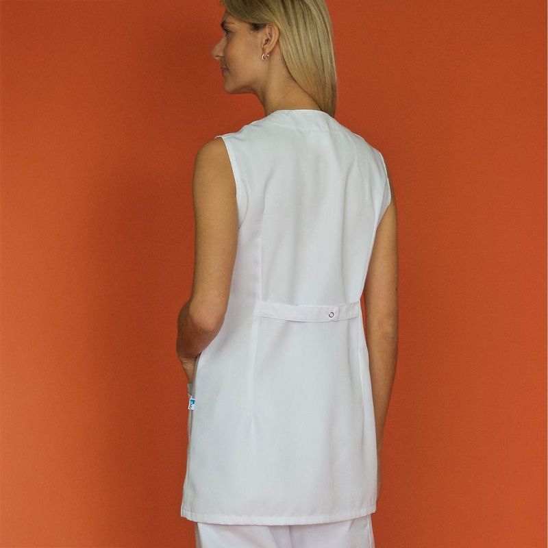 Tunique sans manches encolure goutte blanc porté dos