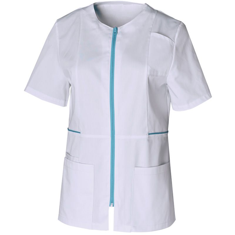 Tunique femme avec fermeture zippée blanc face