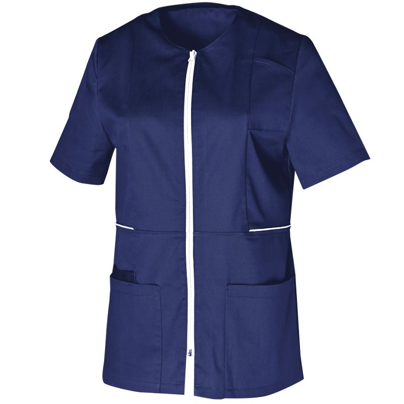 Tunique femme avec fermeture zippée bleu marine face