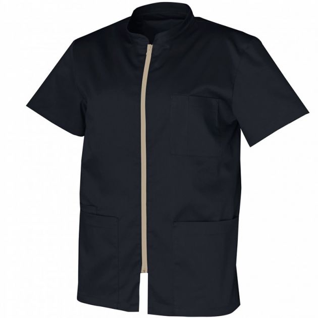 Tunique homme avec fermeture zippée noir