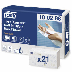 Essuie-mains 2 plis pliage en W Tork H2 - colis de 21 paquets de 110 feuilles
