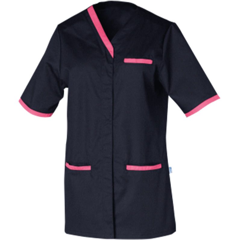 Tunique blanche femme encolure V colorée noir face