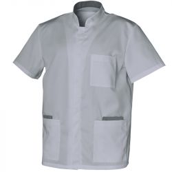 Tunique homme col officier blanc face