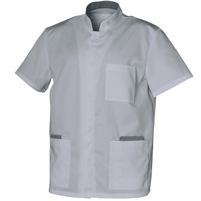 Tunique homme col officier blanc face