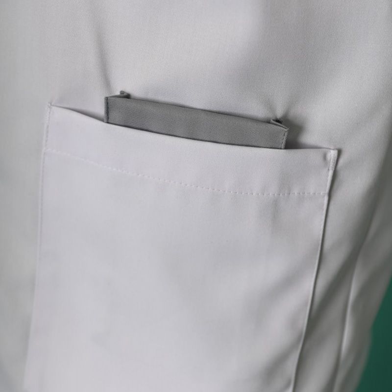 Tunique homme col officier blanc poche