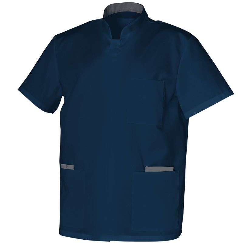 Tunique homme col officier bleu