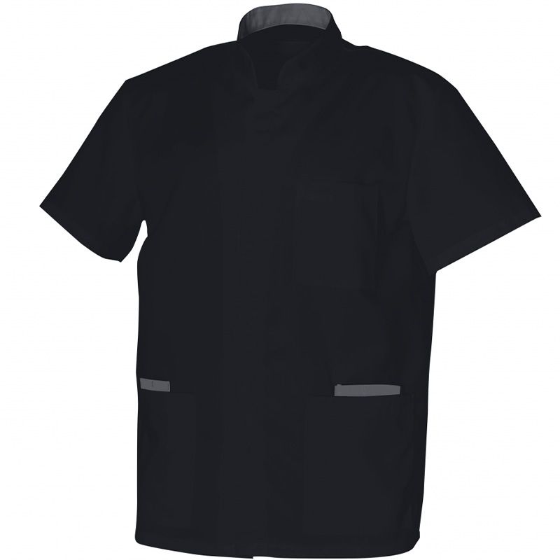 Tunique homme col officier noir