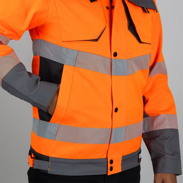 Veste de travail haute visibilité à col montant