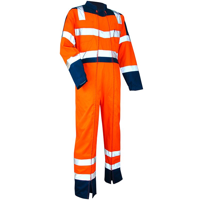 Combinaison 2 zips bicolore orange