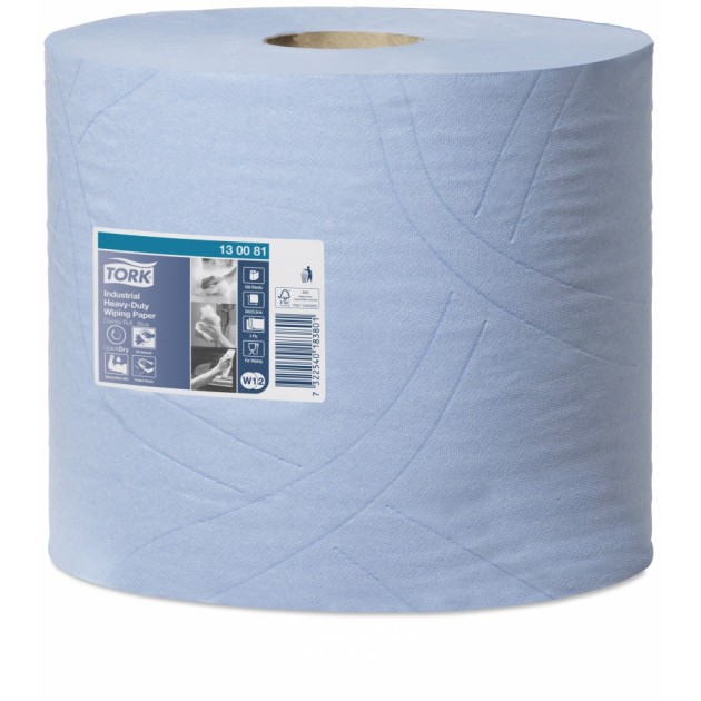 Papier d'essuyage industriel bleu 3 plis Ultra Résistant Combi Roll Tork
