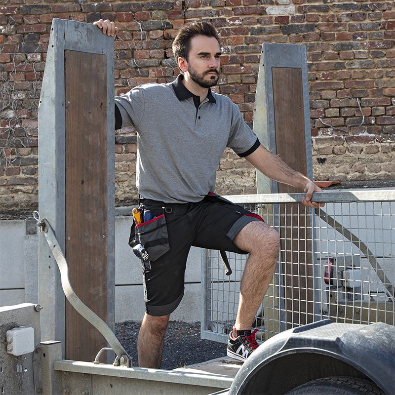 Bermuda poches volantes amovibles noir