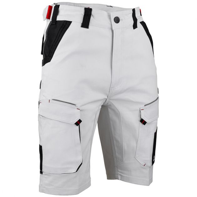 Bermuda multi poches stretch blanc