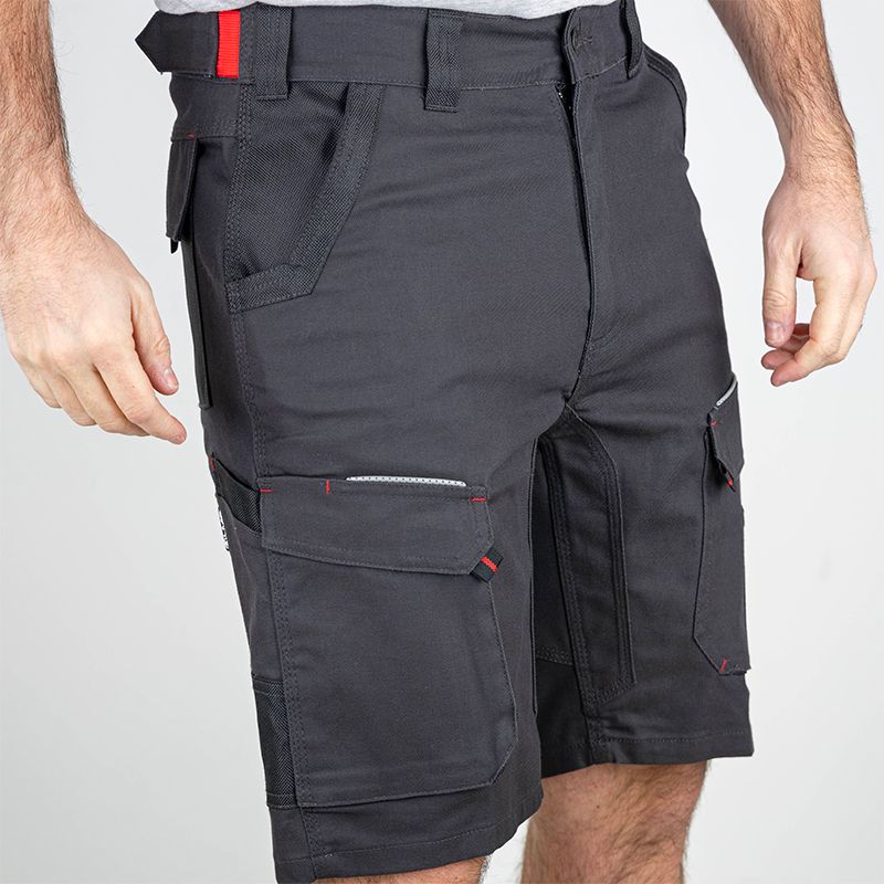 Bermuda multi poches stretch gris