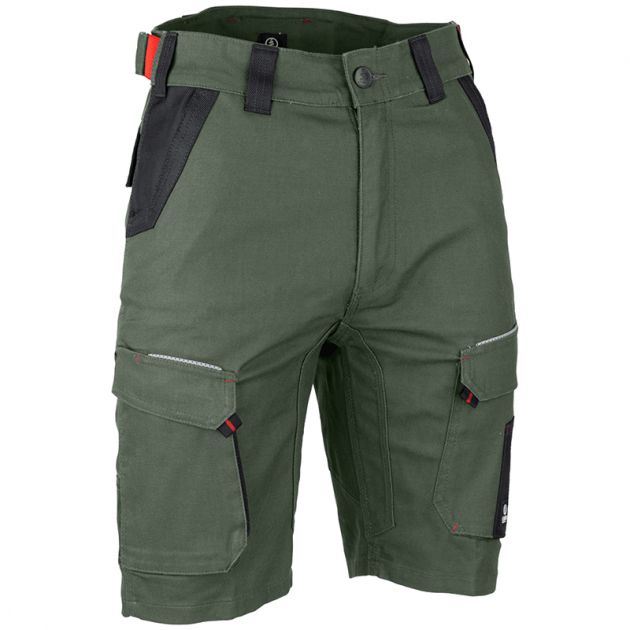 Bermuda multi poches stretch vert