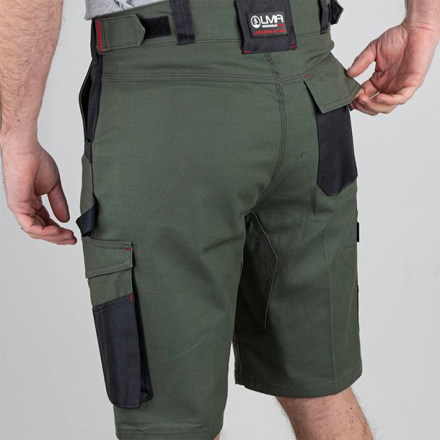 Bermuda multi poches stretch vert