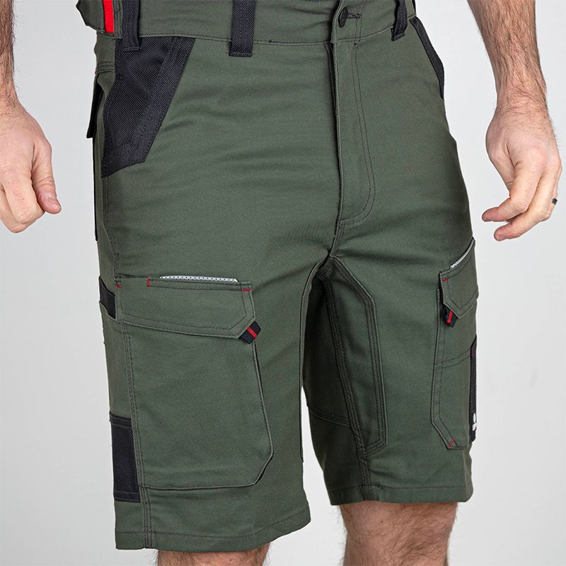 Bermuda multi poches stretch vert