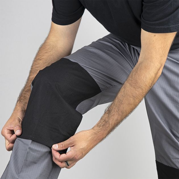 Pantalon poche cote - multi decoupes gris