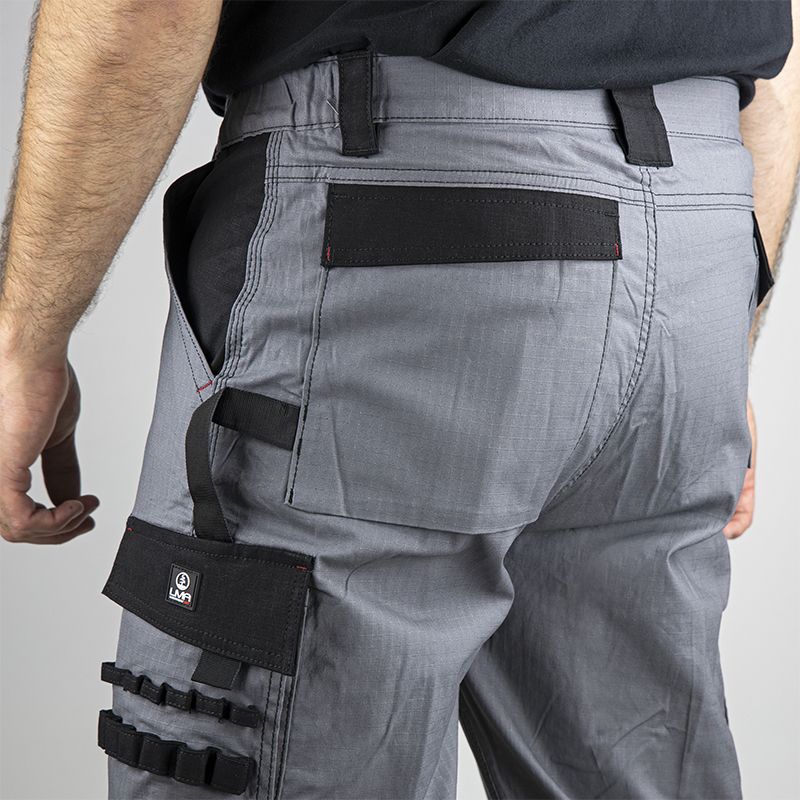 Pantalon poche cote - multi decoupes gris