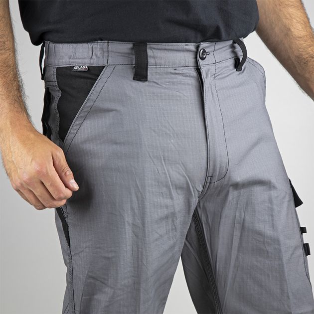 Pantalon poche cote - multi decoupes gris