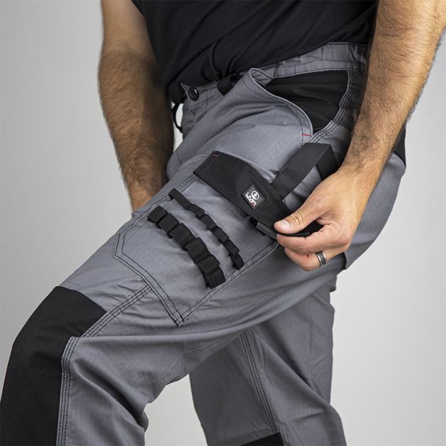 Pantalon poche cote - multi decoupes gris