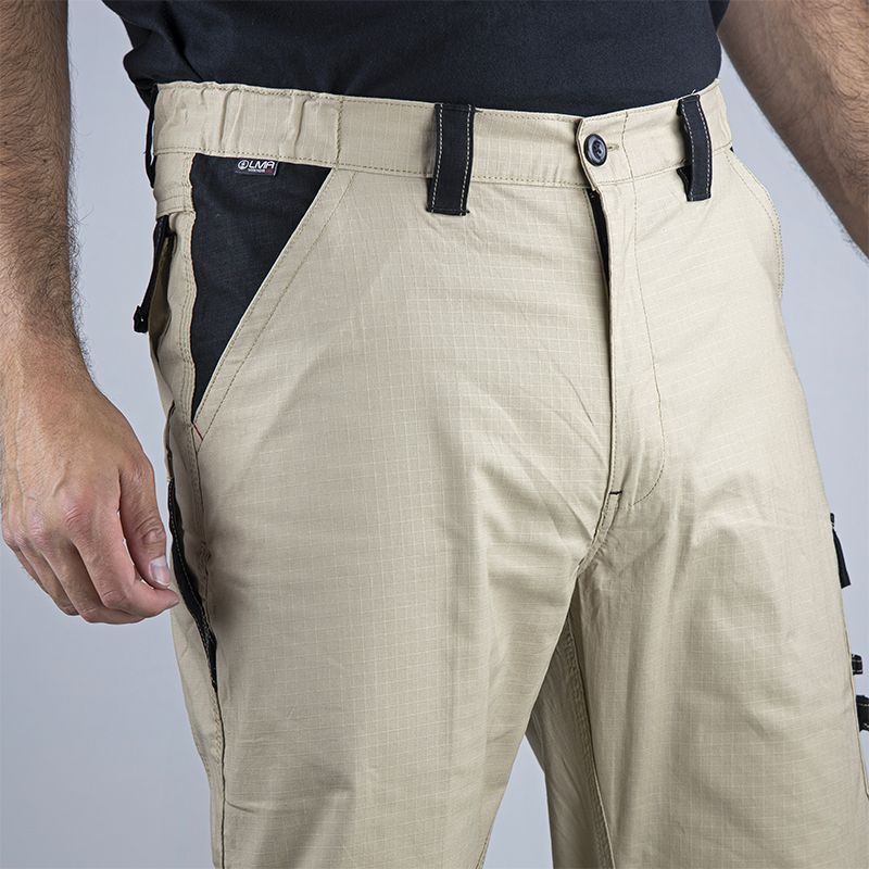 Pantalon poche cote - multi decoupes beige