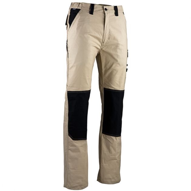 Pantalon poche cote - multi decoupes beige