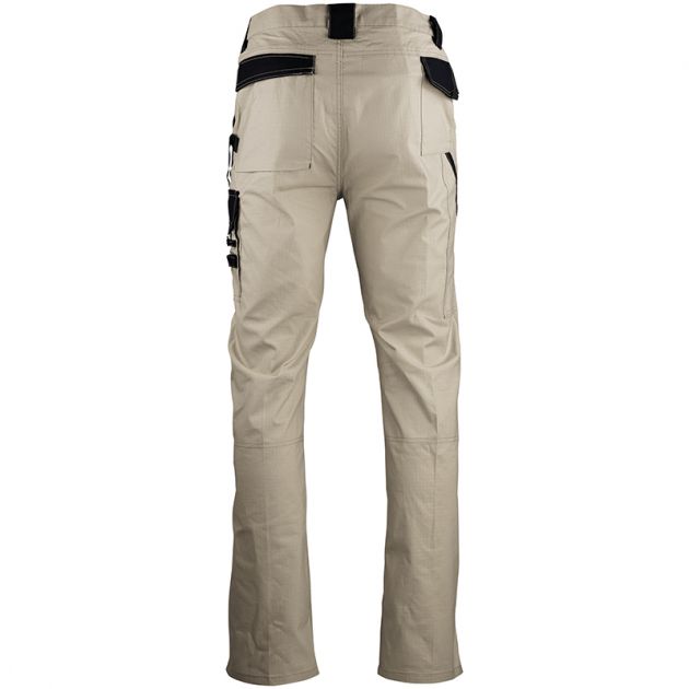 Pantalon poche cote - multi decoupes beige