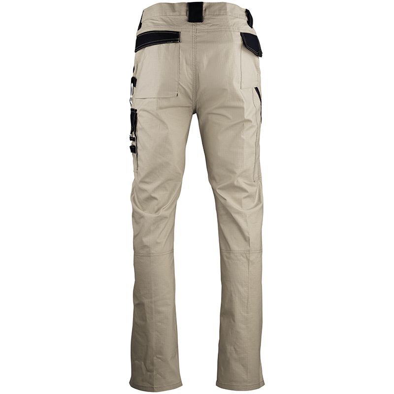 Pantalon poche cote - multi decoupes beige