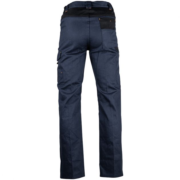Pantalon bicolore multipoches bleu