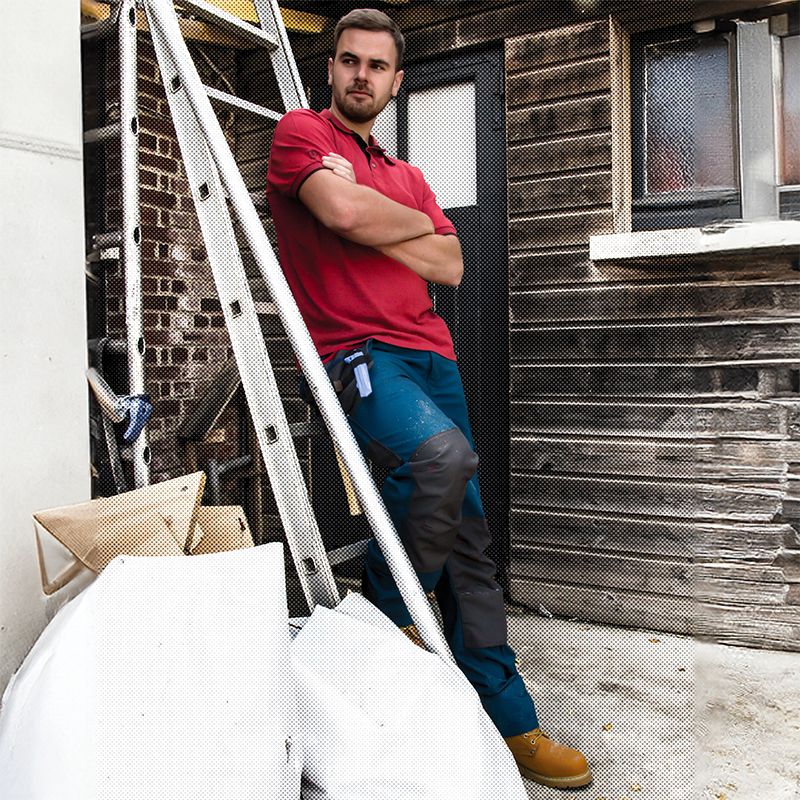 Pantalon poches volantes amovibles bleu