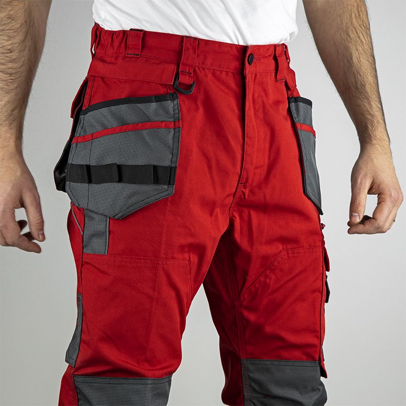 Pantalon poches volantes amovibles rouge