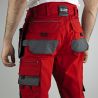 Pantalon poches volantes amovibles rouge