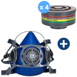 Demi masque Portwest P410 avec 4 cartouches P920 Kit