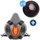 Demi masque en TPR avec 6 filtre à particule P3R à baïonnette