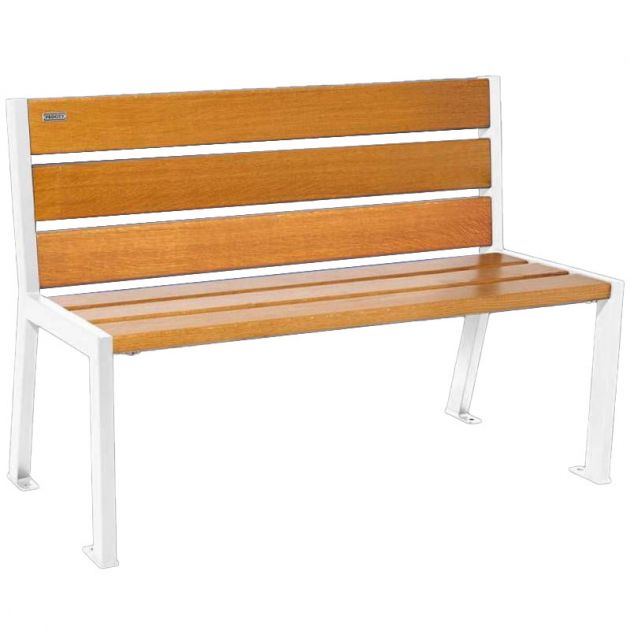 Banc acier et chêne clair 120 cm SILAOS blanc